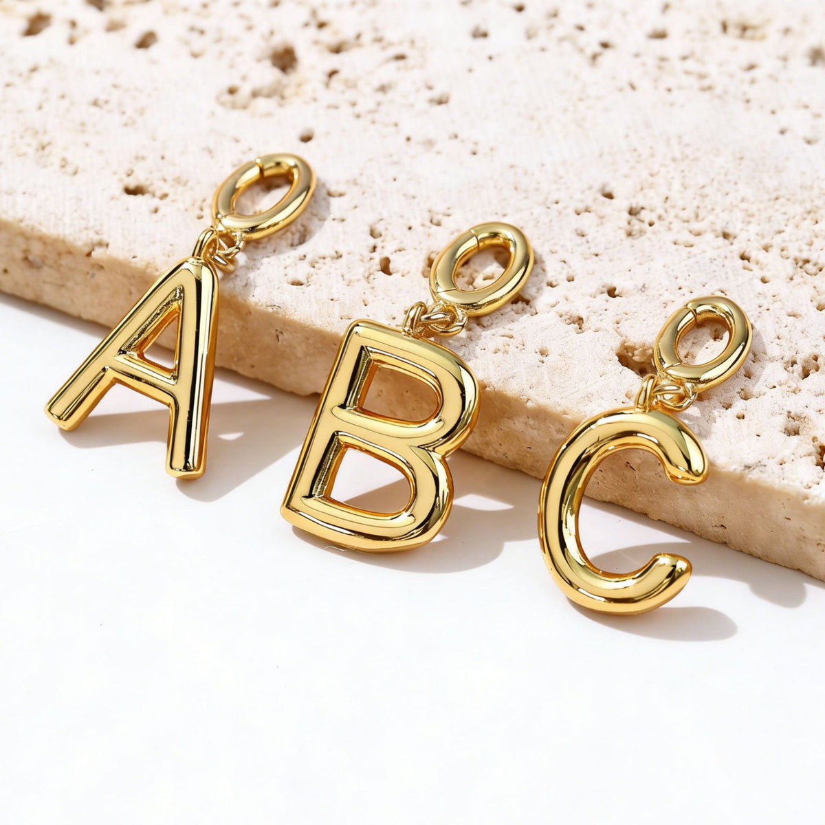  Polished Initial Pendant Necklace 18K Gold Plated - friendship necklace gift from Bestie Keepsake
