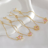  Ornate Pink Heart Slider Bracelet - friendship necklace gift from Bestie Keepsake