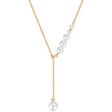  Pearl Drop Y-Necklace in S925 Sterling Silver - friendship necklace gift from Bestie Keepsake