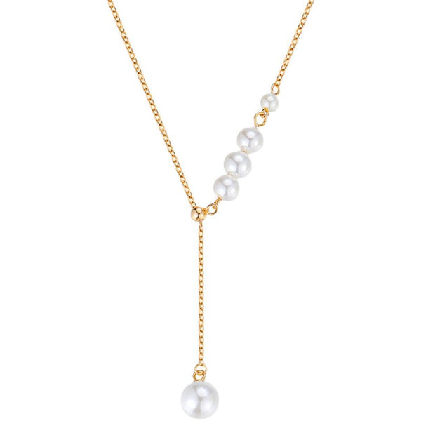  Pearl Drop Y-Necklace in S925 Sterling Silver - friendship necklace gift from Bestie Keepsake