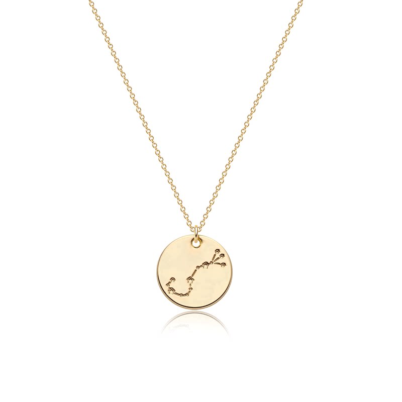  Constellation Coin Pendant Necklace in 14K Gold Plated - friendship necklace gift from Bestie Keepsake