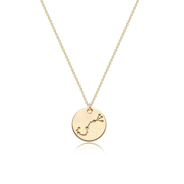  Constellation Coin Pendant Necklace in 14K Gold Plated - friendship necklace gift from Bestie Keepsake
