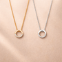  Pavé Open Circle Pendant Necklace in Alloy - friendship necklace gift from Bestie Keepsake