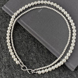  Infinity Clasp Mixed Pearl and Bead Necklace - friendship necklace gift from Bestie Keepsake