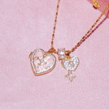  Ornate Heart Locket Pendant Necklace - friendship necklace gift from Bestie Keepsake