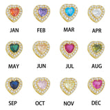  Pave Initial & Heart Birthstone Necklace in 18K Gold Finish - friendship necklace gift from Bestie Keepsake