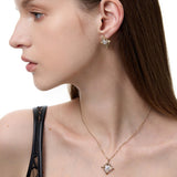  Ornate Fleur-de-lis Pendant Necklace with Cubic Zirconia - friendship necklace gift from Bestie Keepsake