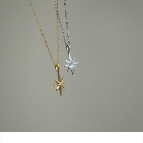  North Star Pendant Necklace 925 Sterling Silver - friendship necklace gift from Bestie Keepsake