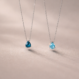  Teardrop Zircon Necklace in Sterling Silver - friendship necklace gift from Bestie Keepsake