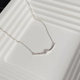 Dainty Twisted Bar Necklace in S925 Sterling Silver - friendship necklace gift from Bestie Keepsake