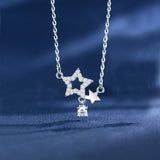  Celestial Star & Moon Pendant Necklace in Sterling Silver - friendship necklace gift from Bestie Keepsake