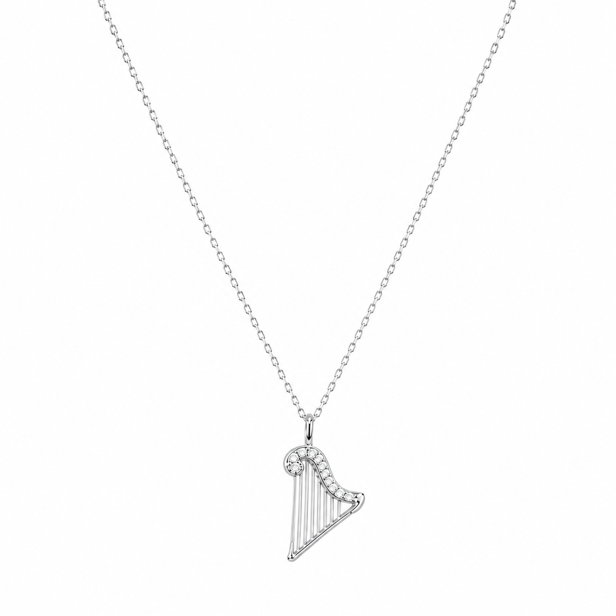  Ornate Harp Pendant S925 Sterling Silver Necklace - friendship necklace gift from Bestie Keepsake