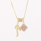  Initial Clover Charm Necklace - friendship necklace gift from Bestie Keepsake
