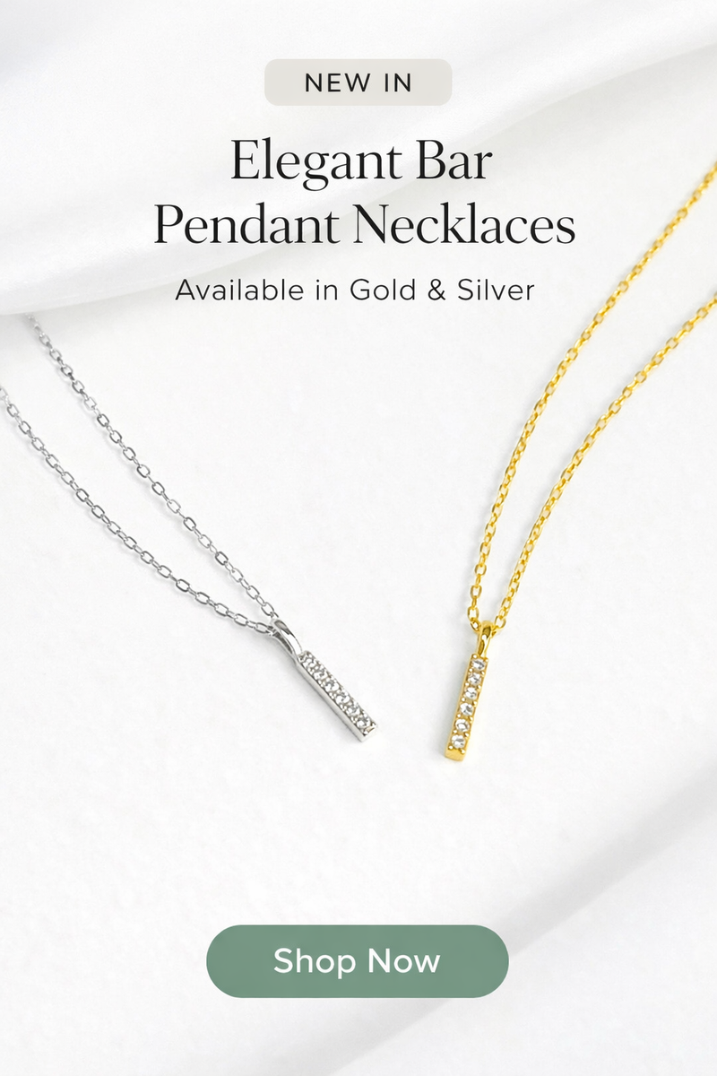  Pave Slender Bar Necklace in 925 Sterling Silver - friendship necklace gift from Bestie Keepsake