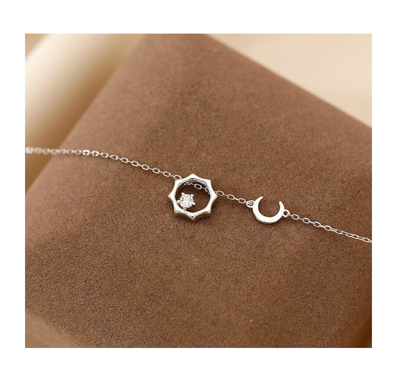  Celestial Sun and Moon Octagon Necklace Sterling Silver - friendship necklace gift from Bestie Keepsake