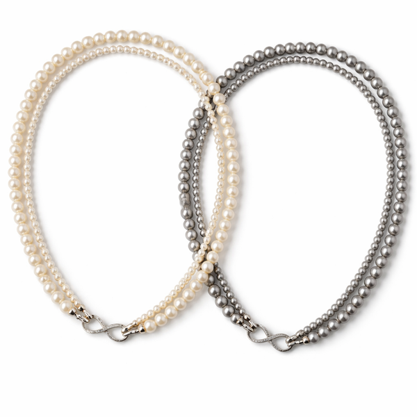  Infinity Clasp Mixed Pearl and Bead Necklace - friendship necklace gift from Bestie Keepsake