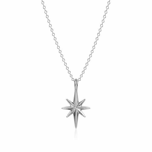  North Star Pendant Necklace 925 Sterling Silver - friendship necklace gift from Bestie Keepsake