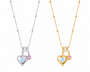  Heart & Baguette Crystal Teardrop Necklace - friendship necklace gift from Bestie Keepsake