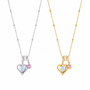  Heart & Baguette Crystal Teardrop Necklace - friendship necklace gift from Bestie Keepsake