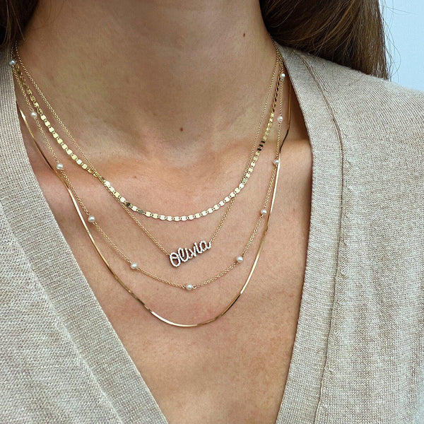  Custom Pavé Name Necklace in 925 Sterling Silver - friendship necklace gift from Bestie Keepsake