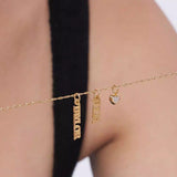  Custom Birthstone  Personalize Name Tag Necklace in 925 Sterling Silver - friendship necklace gift from Bestie Keepsake