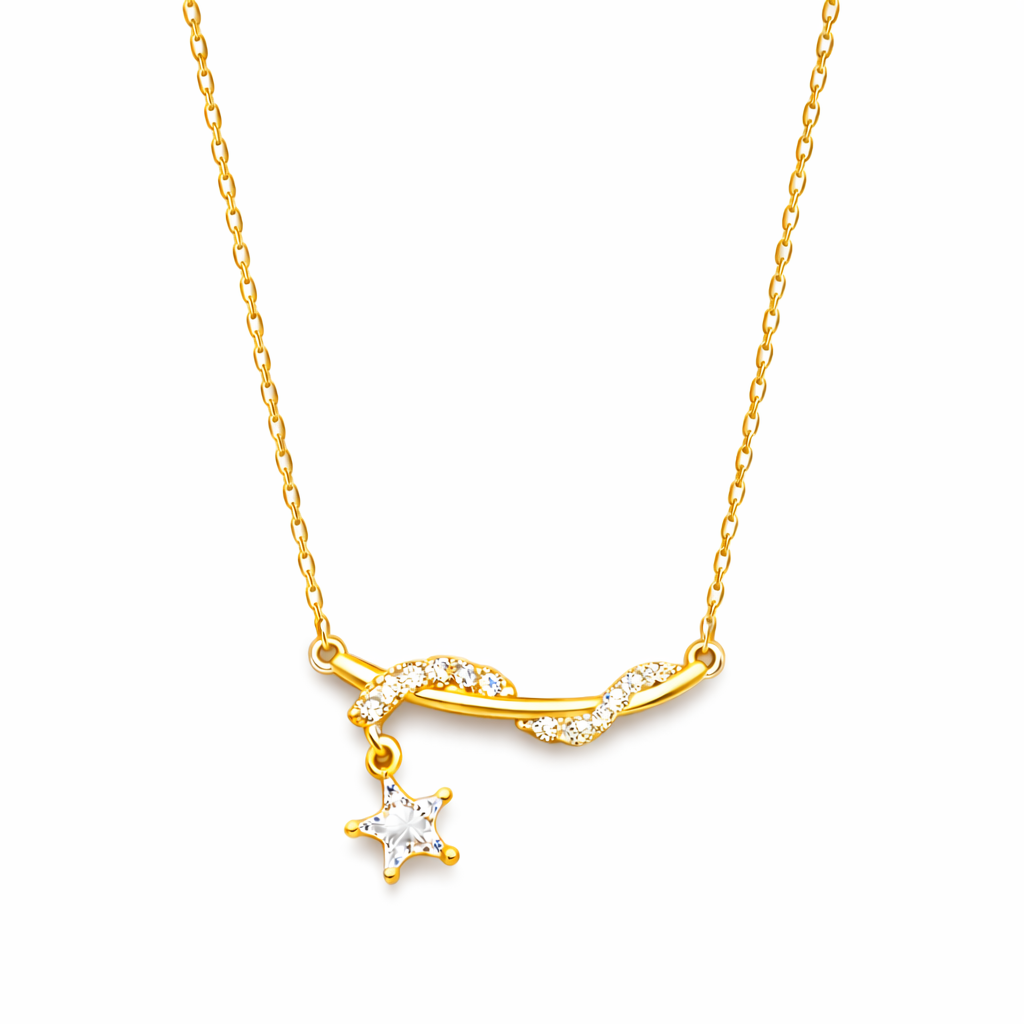  Entwined Star Pendant Zirconia Necklace - friendship necklace gift from Bestie Keepsake