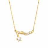  Entwined Star Pendant Zirconia Necklace - friendship necklace gift from Bestie Keepsake