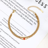  Layered Birthstone Chain Bracelet in Stainless Steel - friendship necklace gift from Bestie Keepsake