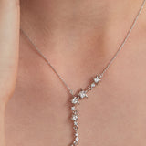  Asymmetrical Star Charm Y-Necklace with Cubic Zirconia - friendship necklace gift from Bestie Keepsake