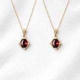  Ornate Crimson Zirconia Pendant S925 Necklace - friendship necklace gift from Bestie Keepsake