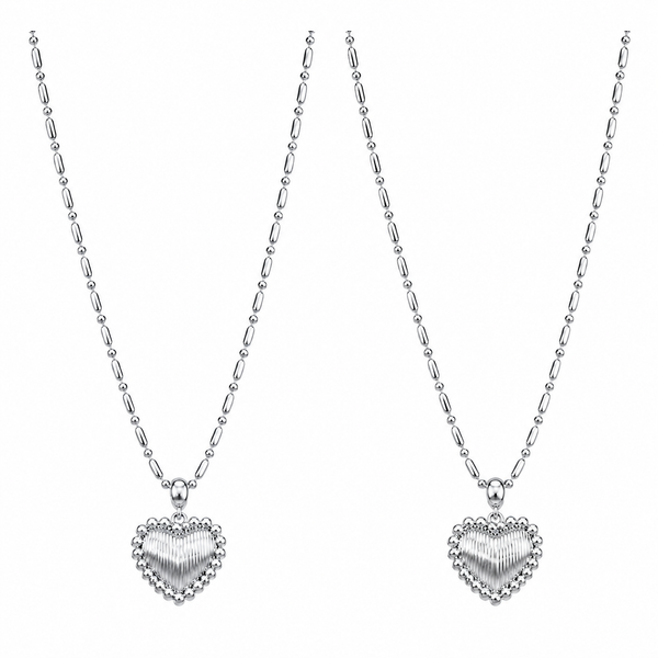  Ornate Textured Heart Pendant Necklace in 18K Gold Plated Brass - friendship necklace gift from Bestie Keepsake