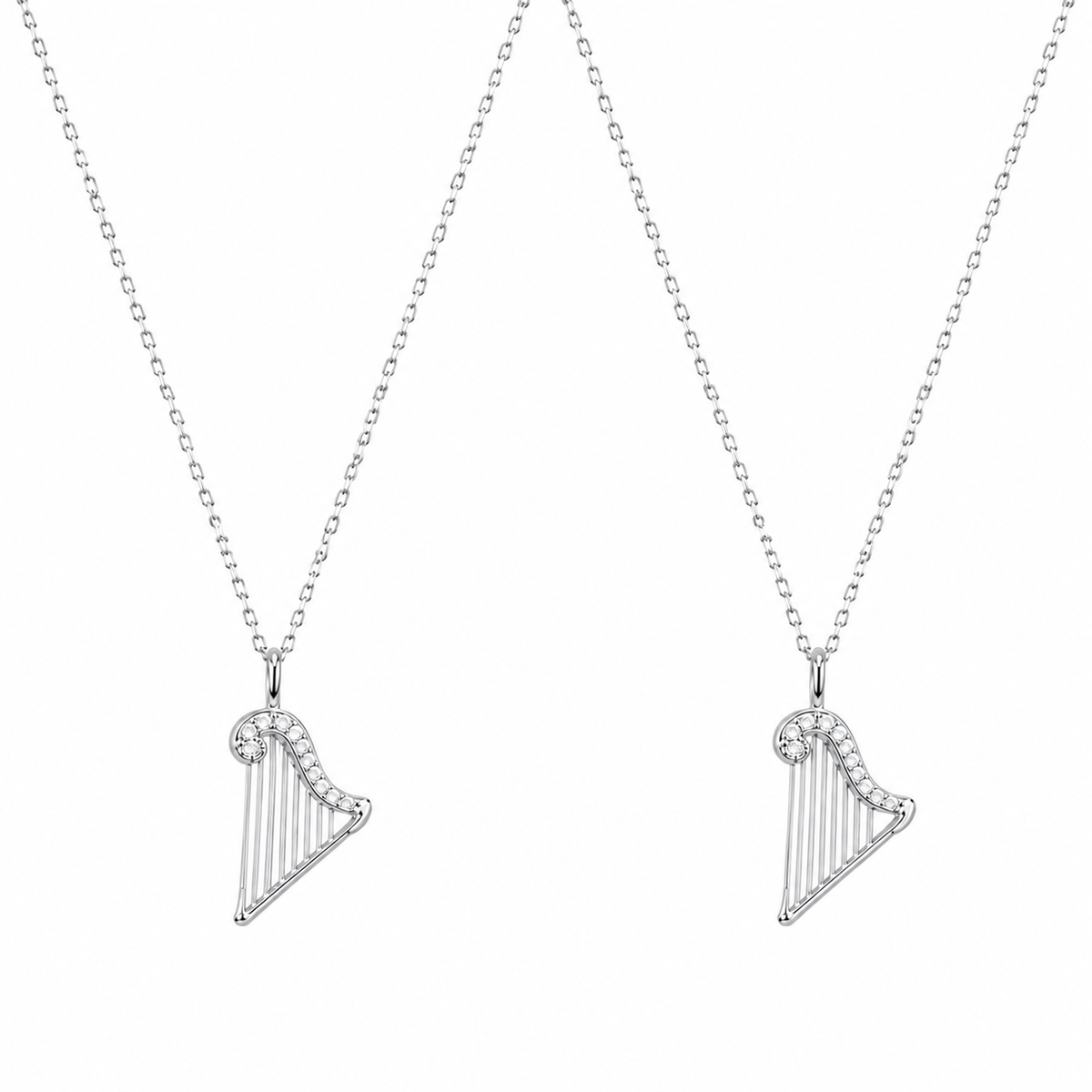  Ornate Harp Pendant S925 Sterling Silver Necklace - friendship necklace gift from Bestie Keepsake