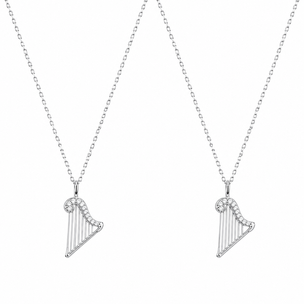  Ornate Harp Pendant S925 Sterling Silver Necklace - friendship necklace gift from Bestie Keepsake