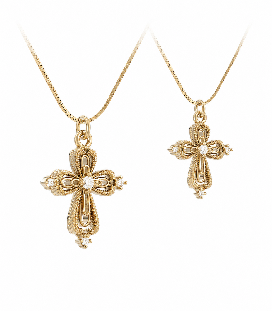  Ornate Lace Cross Pendant Necklace - friendship necklace gift from Bestie Keepsake