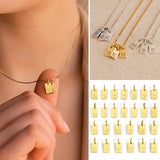  Miniature Initial Tag Necklace Stainless Steel - friendship necklace gift from Bestie Keepsake
