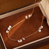  Dainty Crystal Drop Necklace Set - friendship necklace gift from Bestie Keepsake