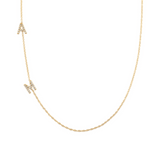  Custom Side Initial Necklace in 925 Sterling Silver - friendship necklace gift from Bestie Keepsake