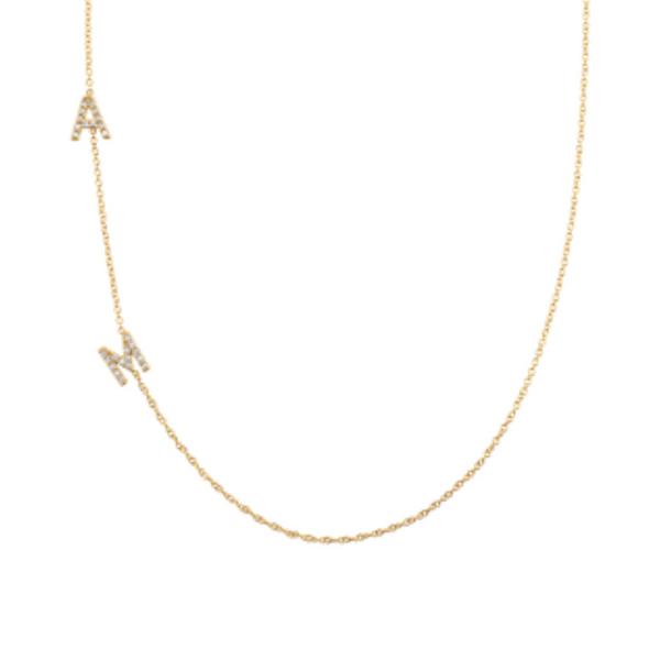  Custom Side Initial Necklace in 925 Sterling Silver - friendship necklace gift from Bestie Keepsake
