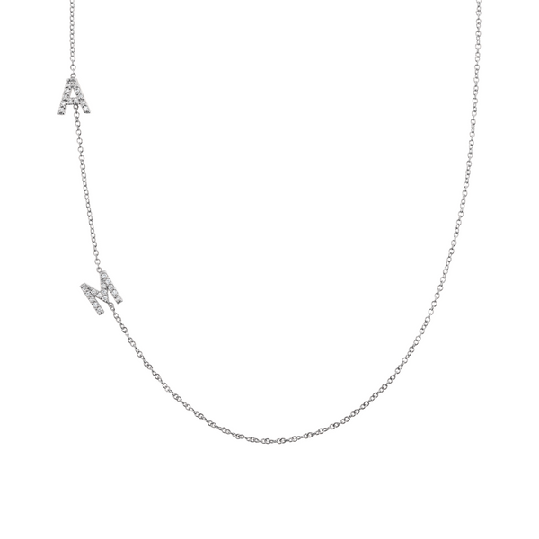  Custom Side Initial Necklace in 925 Sterling Silver - friendship necklace gift from Bestie Keepsake