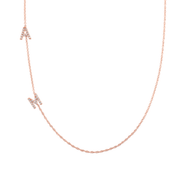  Custom Side Initial Necklace in 925 Sterling Silver - friendship necklace gift from Bestie Keepsake