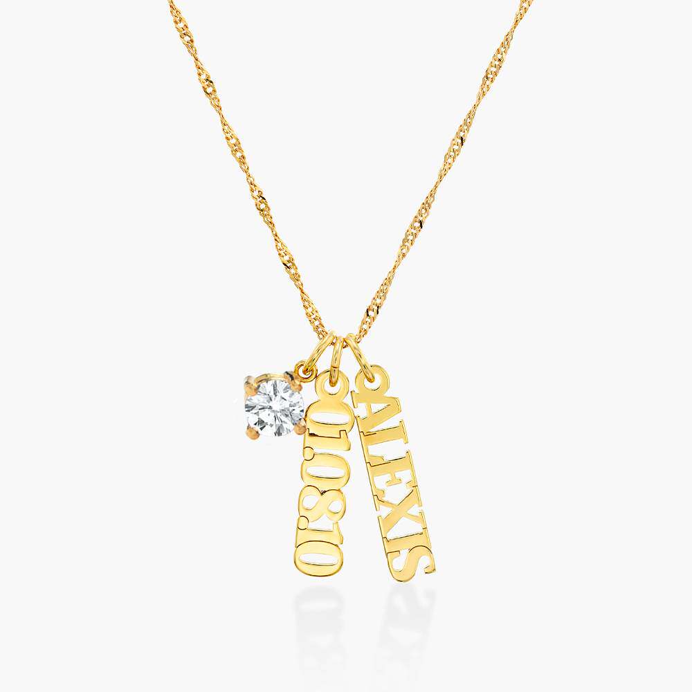  Custom Birthstone  Personalize Name Tag Necklace in 925 Sterling Silver - friendship necklace gift from Bestie Keepsake