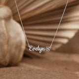  Script Name & Birth Flower Necklace Stainless Steel - friendship necklace gift from Bestie Keepsake