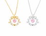  Sparkling Ribbon Heart Wreath Necklace - friendship necklace gift from Bestie Keepsake