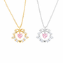  Sparkling Ribbon Heart Wreath Necklace - friendship necklace gift from Bestie Keepsake