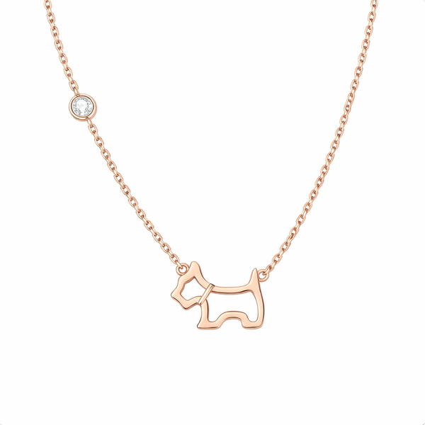  Hollow Puppy Pendant S925 Sterling Silver Necklace - friendship necklace gift from Bestie Keepsake
