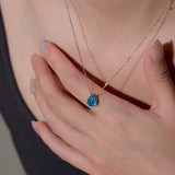  Teardrop Zircon Necklace in Sterling Silver - friendship necklace gift from Bestie Keepsake