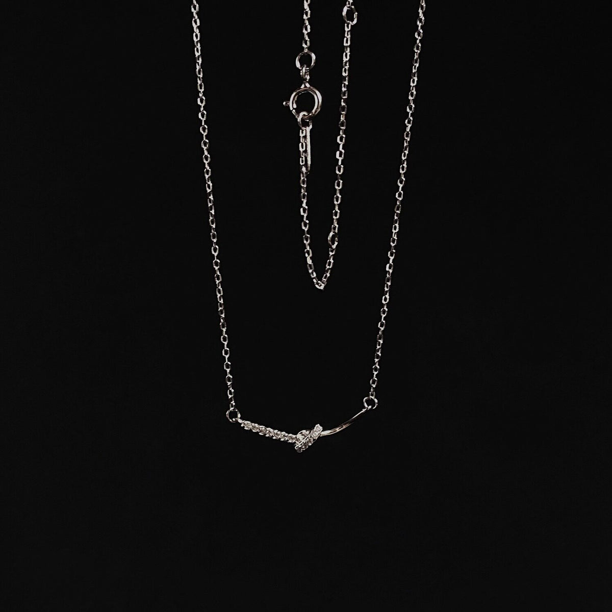  Dainty Twisted Bar Necklace in S925 Sterling Silver - friendship necklace gift from Bestie Keepsake