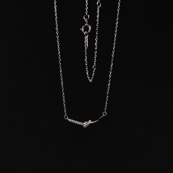  Dainty Twisted Bar Necklace in S925 Sterling Silver - friendship necklace gift from Bestie Keepsake