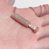  Crystal Encrusted Hidden Bar Necklace - friendship necklace gift from Bestie Keepsake