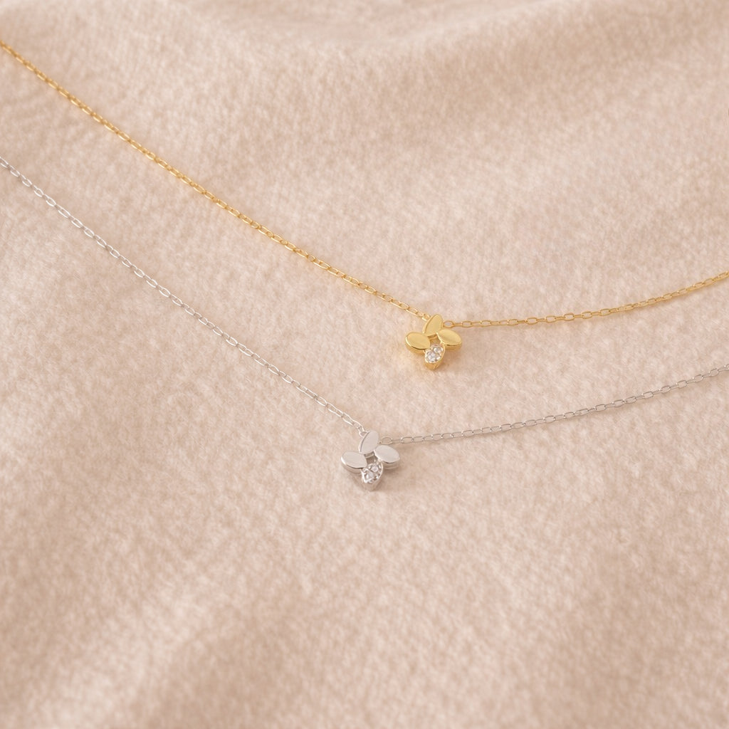  Pinwheel Clover Pendant Necklace S925 Sterling Silver - friendship necklace gift from Bestie Keepsake
